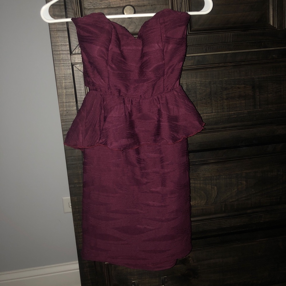 Maroon Peplum Dress